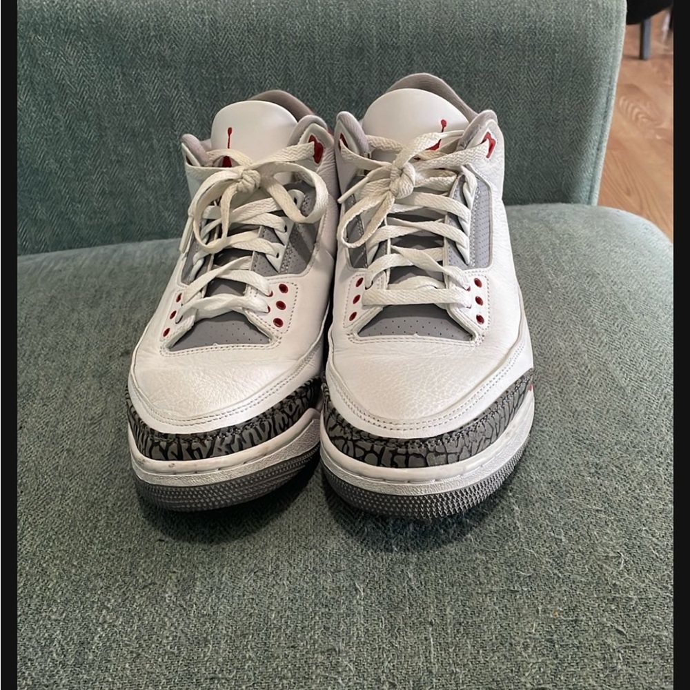 Jordan Sneakers White and Gray with Red Accents